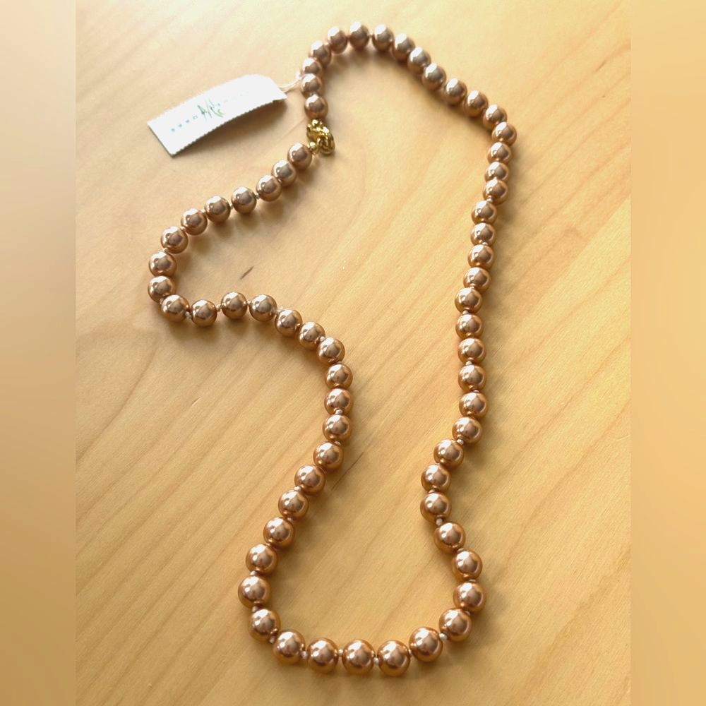 Studio Works Champaign Faux Pearl Necklace 22 in NWT